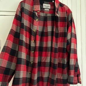Real Work Wear Red Plaid Flannel Shirt